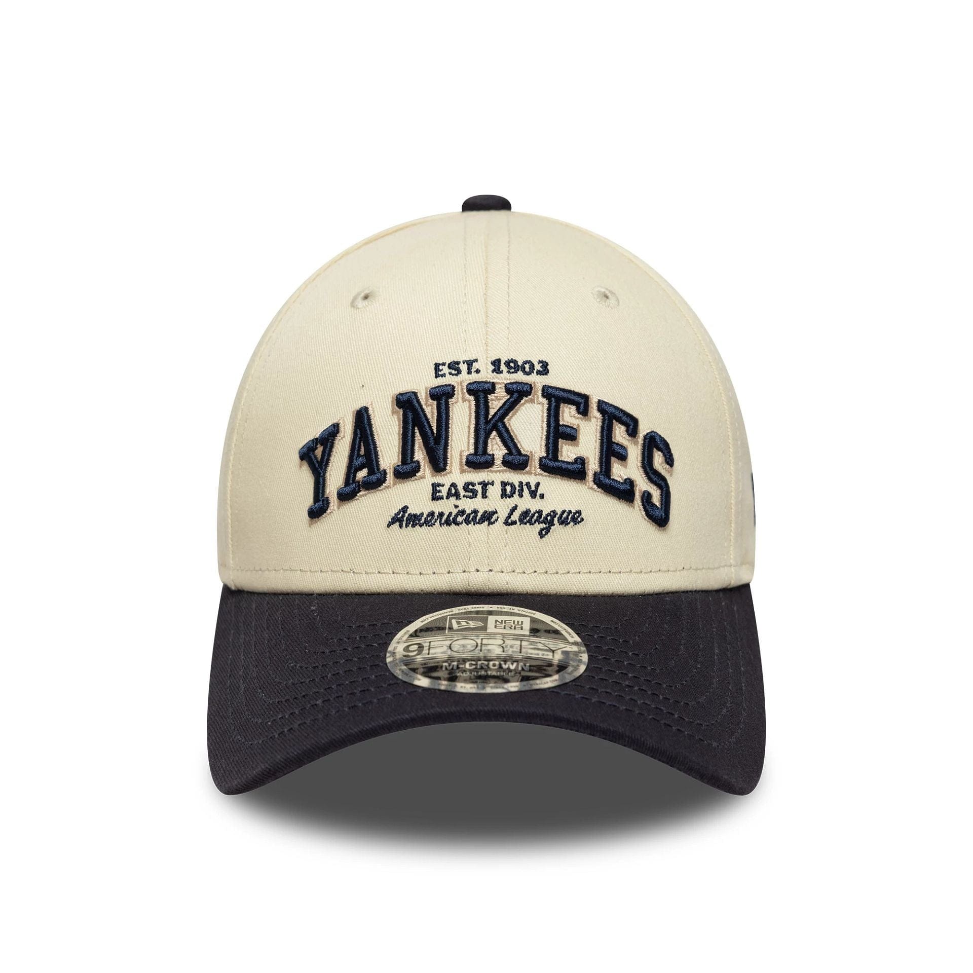 Pictured is this MLB Wordmark New York Yankees 9FORTY M-Crown in Navy. 2