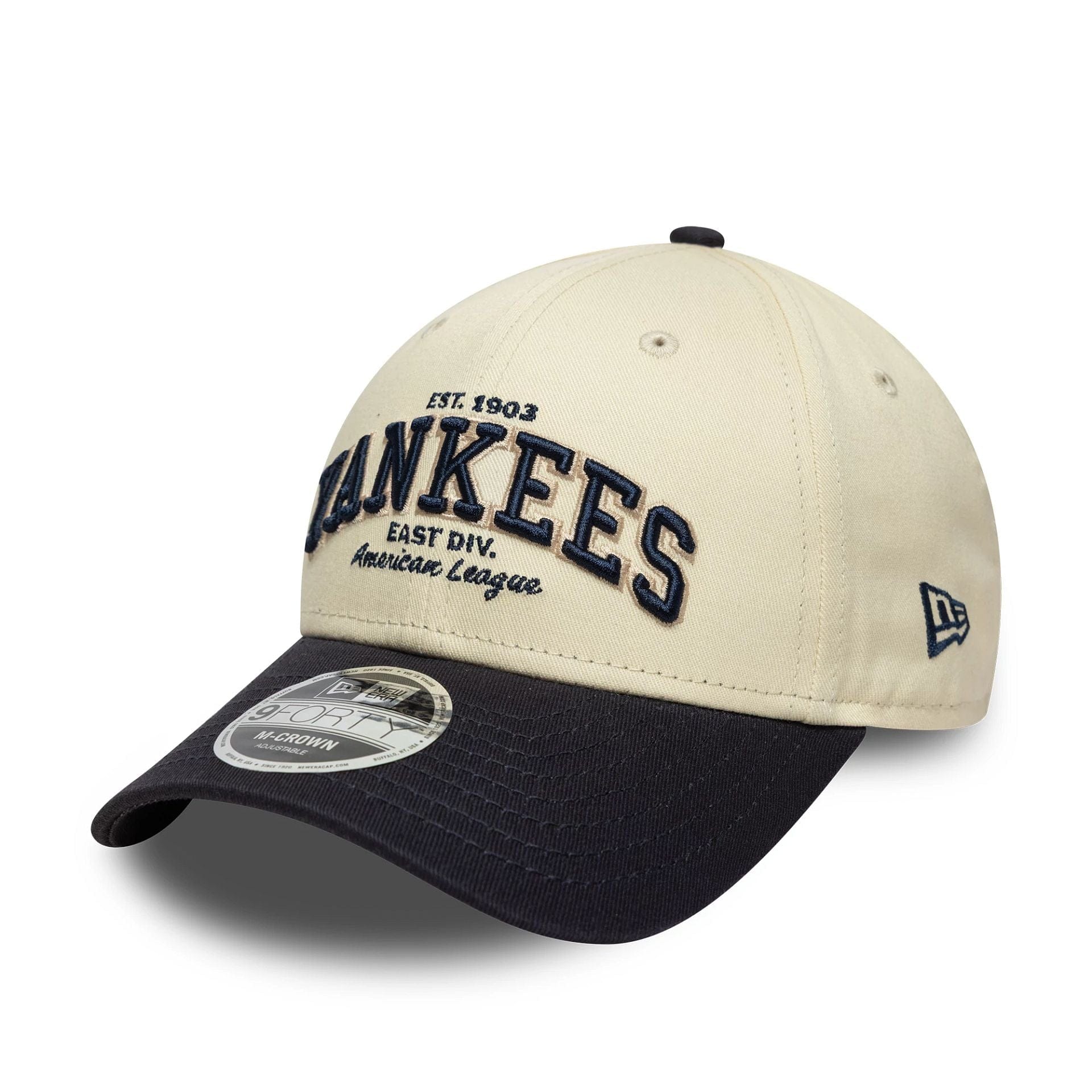Pictured is this MLB Wordmark New York Yankees 9FORTY M-Crown in Navy. 1