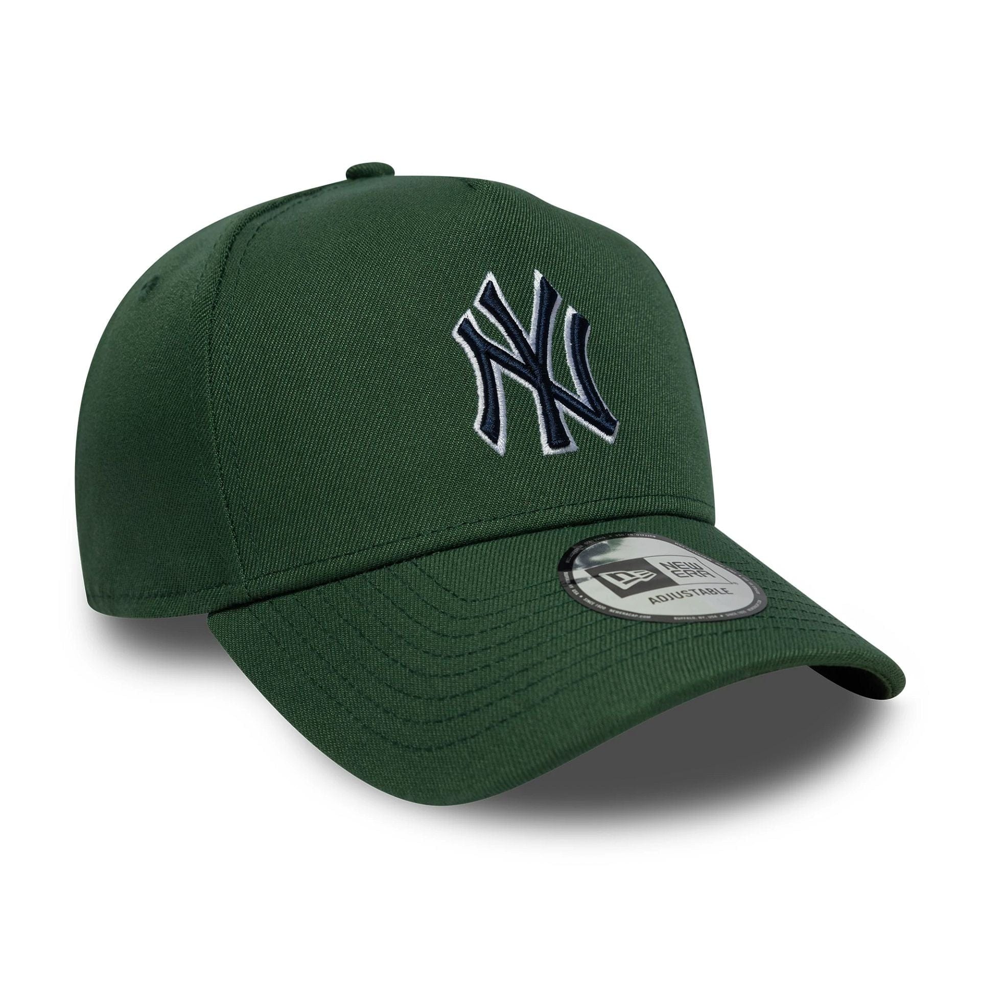 Pictured is this MLB Outline Script New York Yankees 9FORTY E-Frame in dark green. 3
