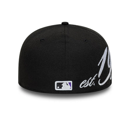Pictured is this MLB Est Script Colorado Rockies Low Profile 59FIFTY Fitted in black. 5