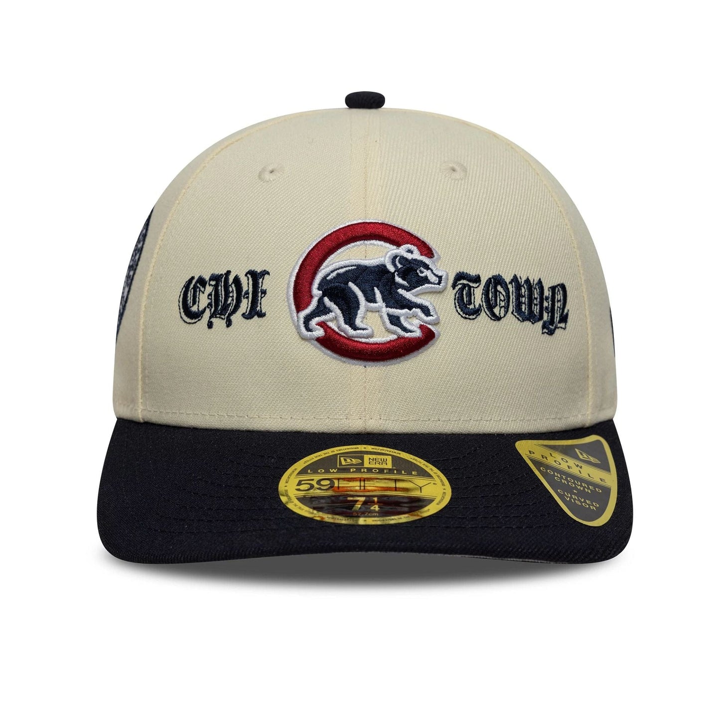 Pictured is this MLB Cooperstown Chicago Cubs Low Profile 59FIFTY Fitted cap in Cream. 2