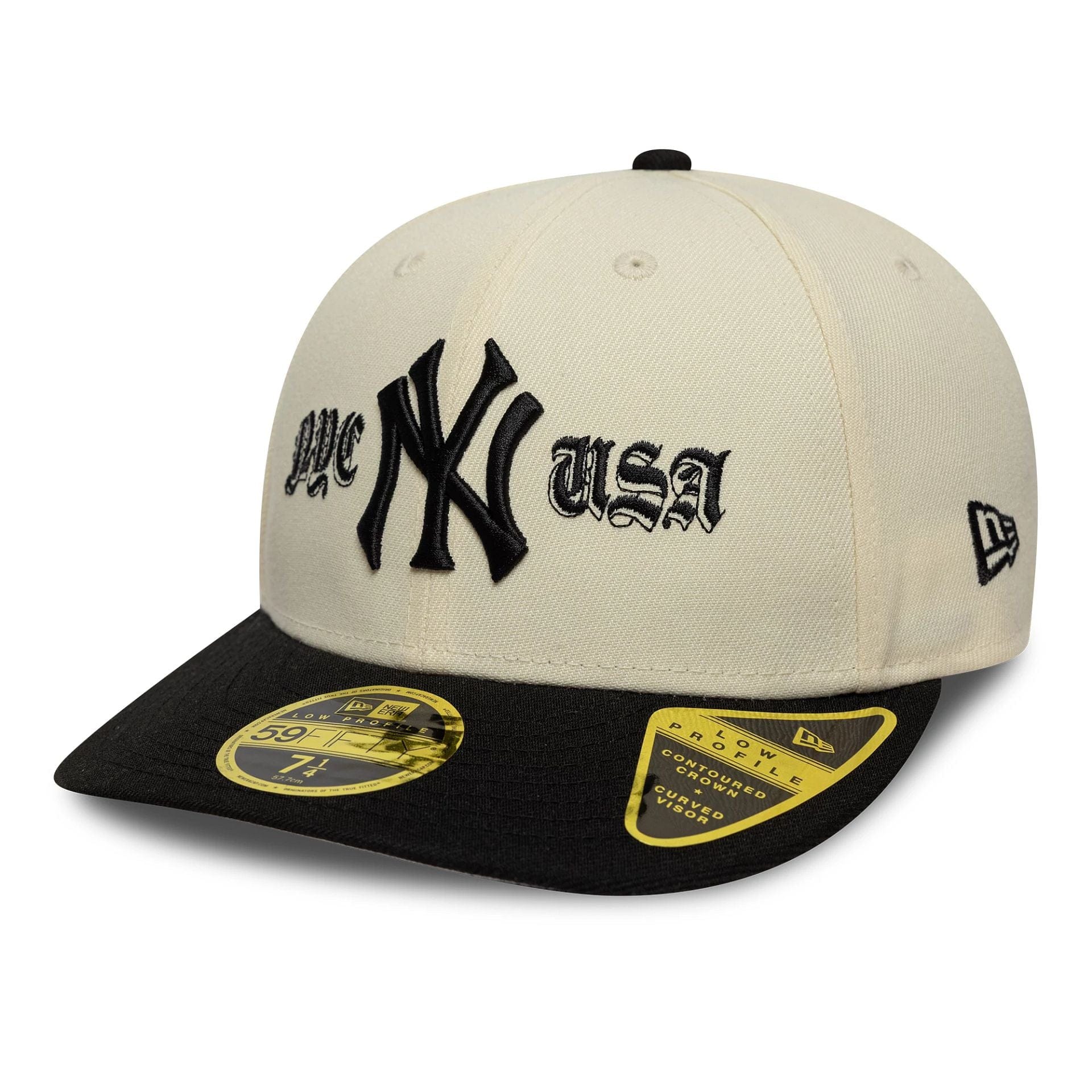 Pictured is this MLB Cooperstown New York Yankees Low Profile 59FIFTY Fitted cap in Cream. 4