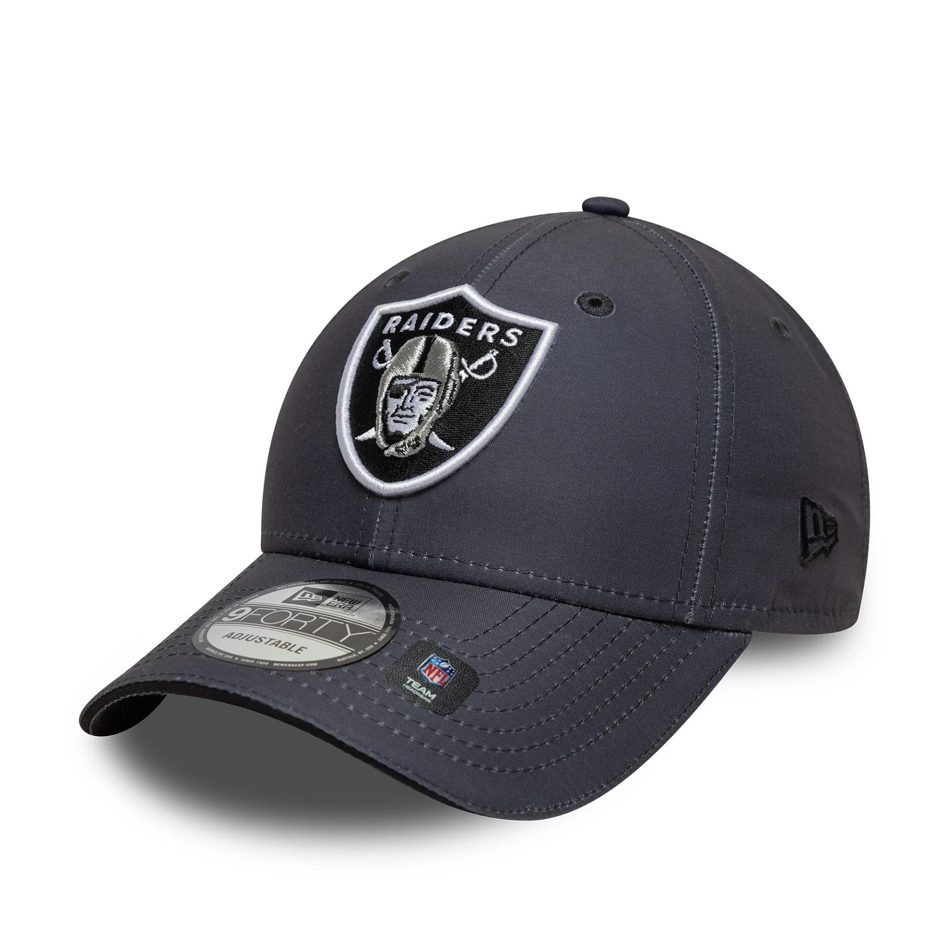 Pictured is this NFL Microfibre Las Vegas Raiders 9FORTY in charcoal. 1