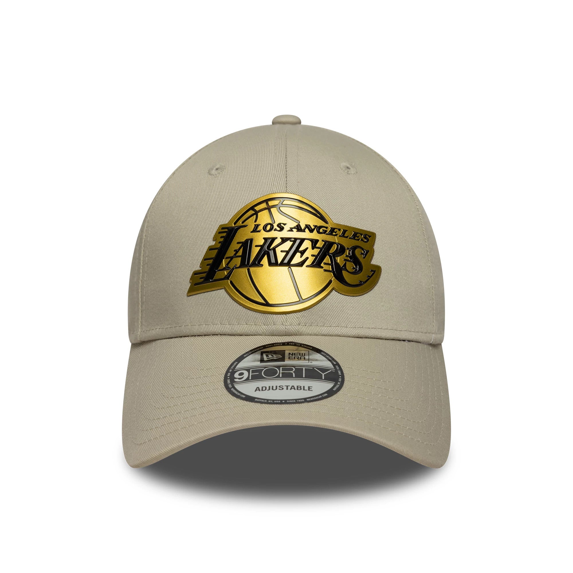 Pictured is this NBA Metallic LA Lakers 9FORTY in light beige. 2