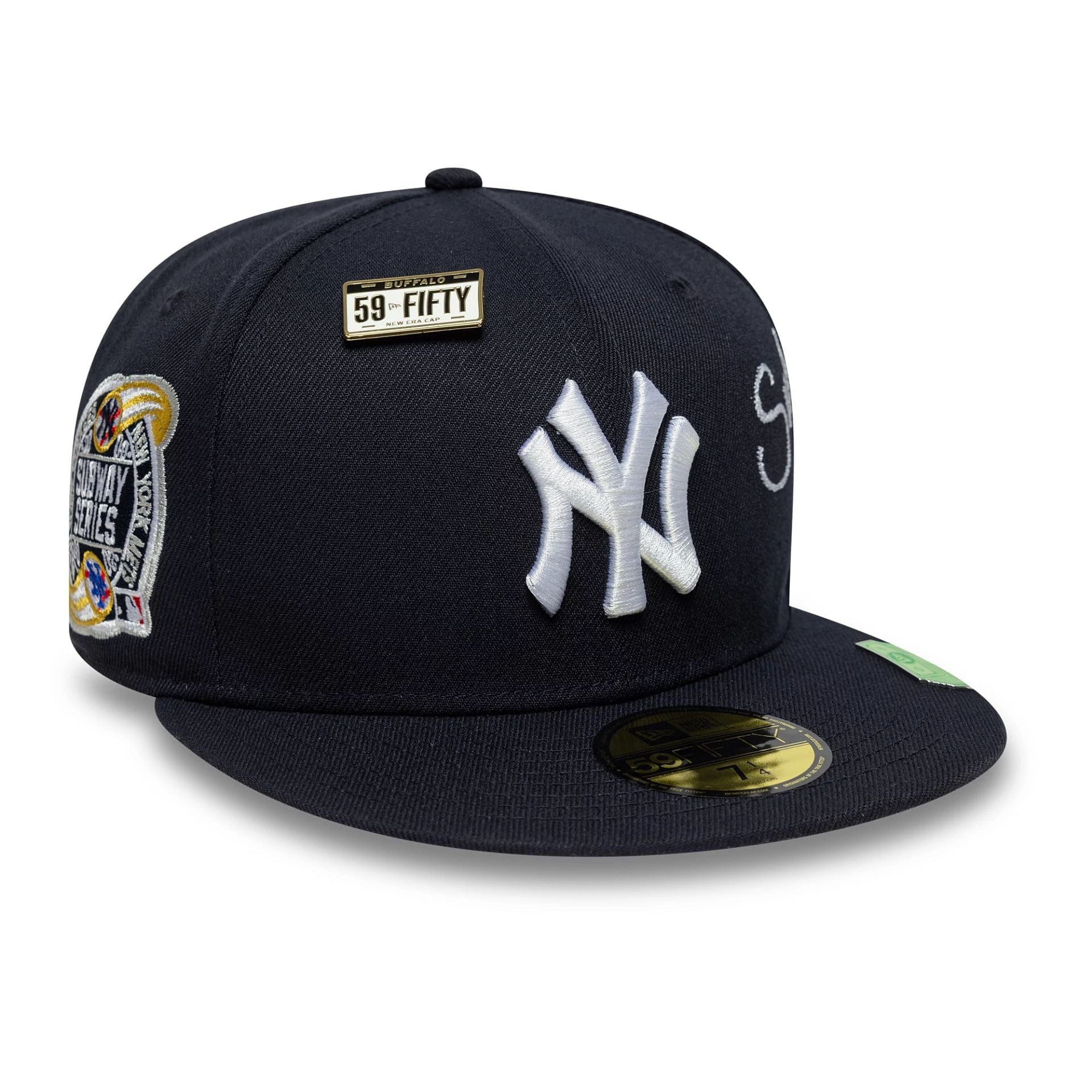 Pictured is this MLB Subway Series New York Yankees 59FIFTY Fitted cap in navy. 1