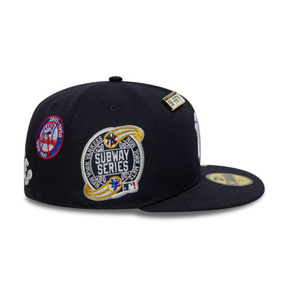 Pictured is this MLB Subway Series New York Yankees 59FIFTY Fitted cap in navy. 7