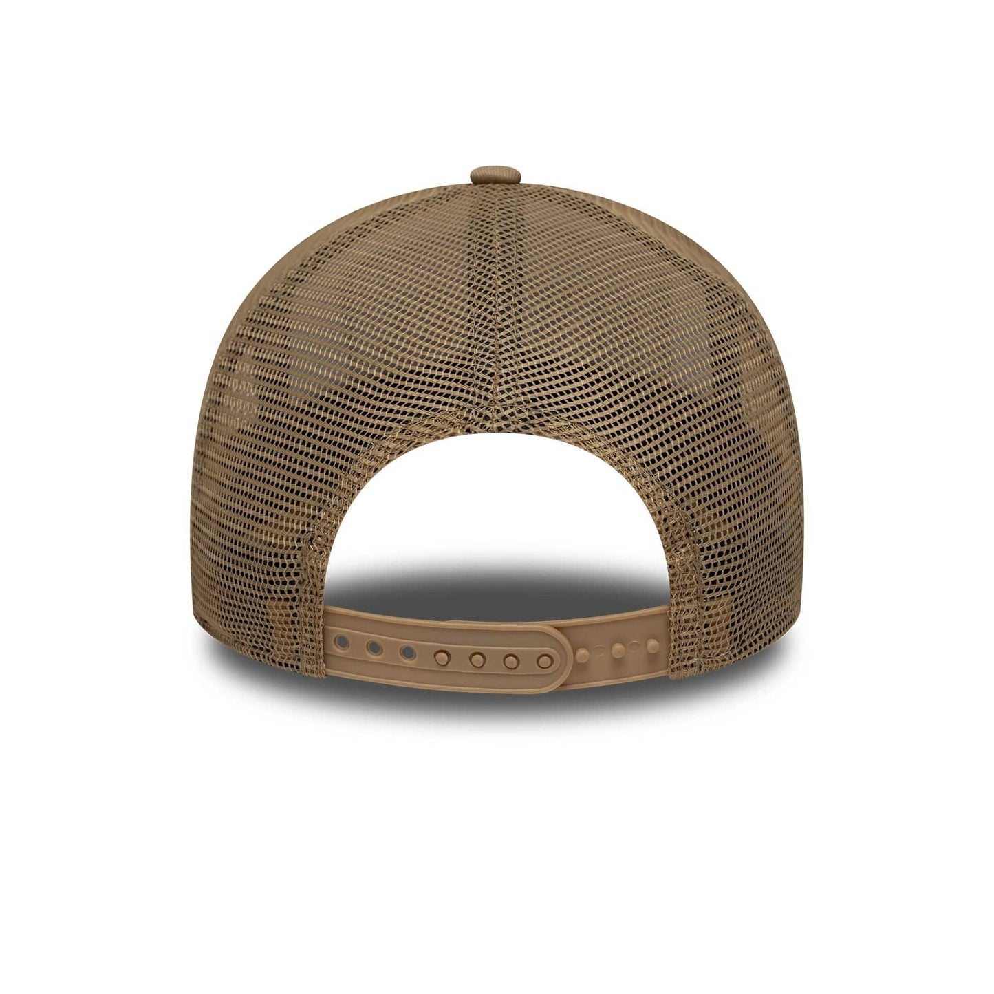 Pictured is this New Era Location Patch 9FORTY A-Frame Trucker in light beige. 4