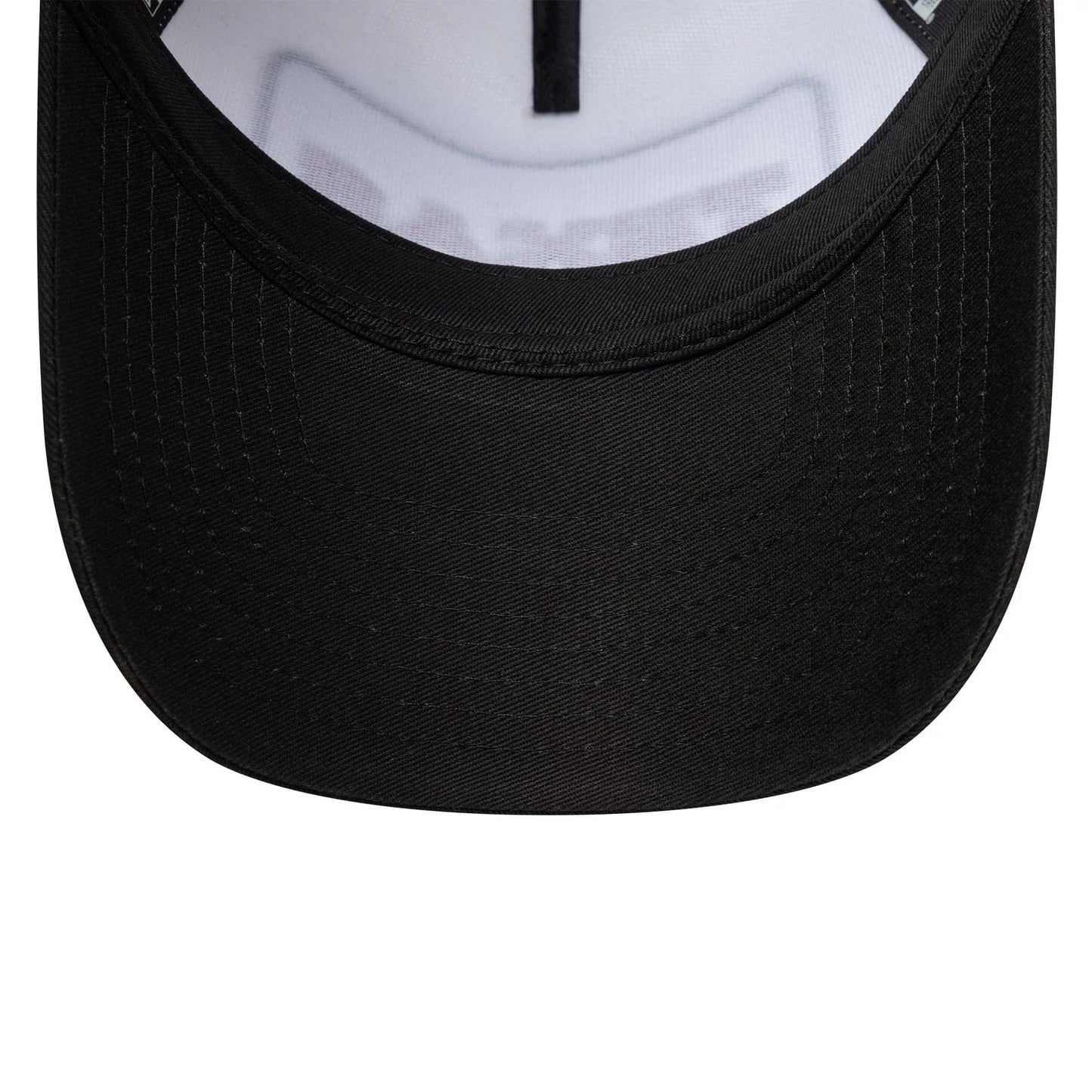 Pictured is this New Era Location Patch 9FORTY A-Frame Trucker in black. 5