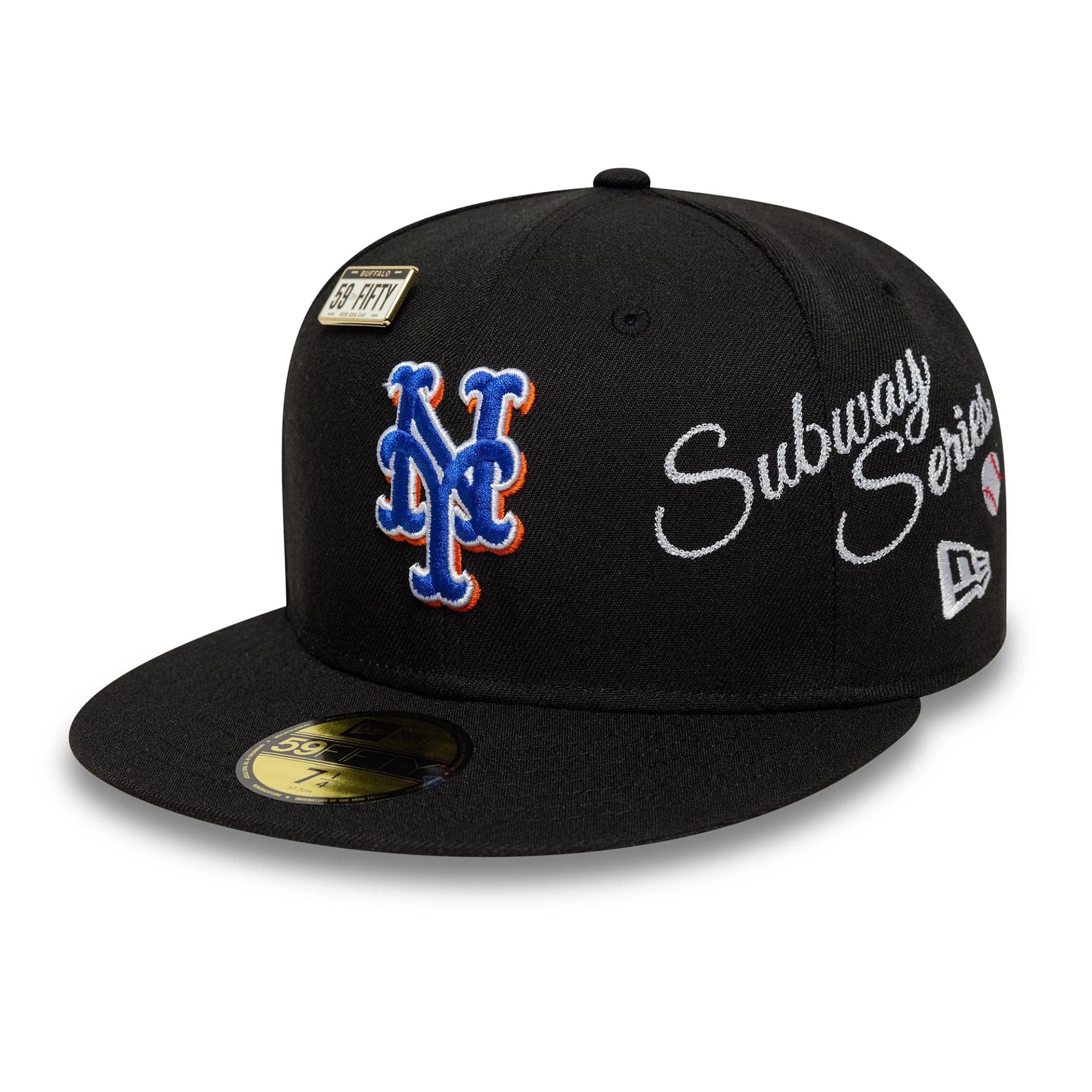 Pictured is this MLB Subway Series New York Mets 59FIFTY Fitted cap in black. 3