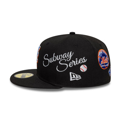 Pictured is this MLB Subway Series New York Mets 59FIFTY Fitted cap in black. 5