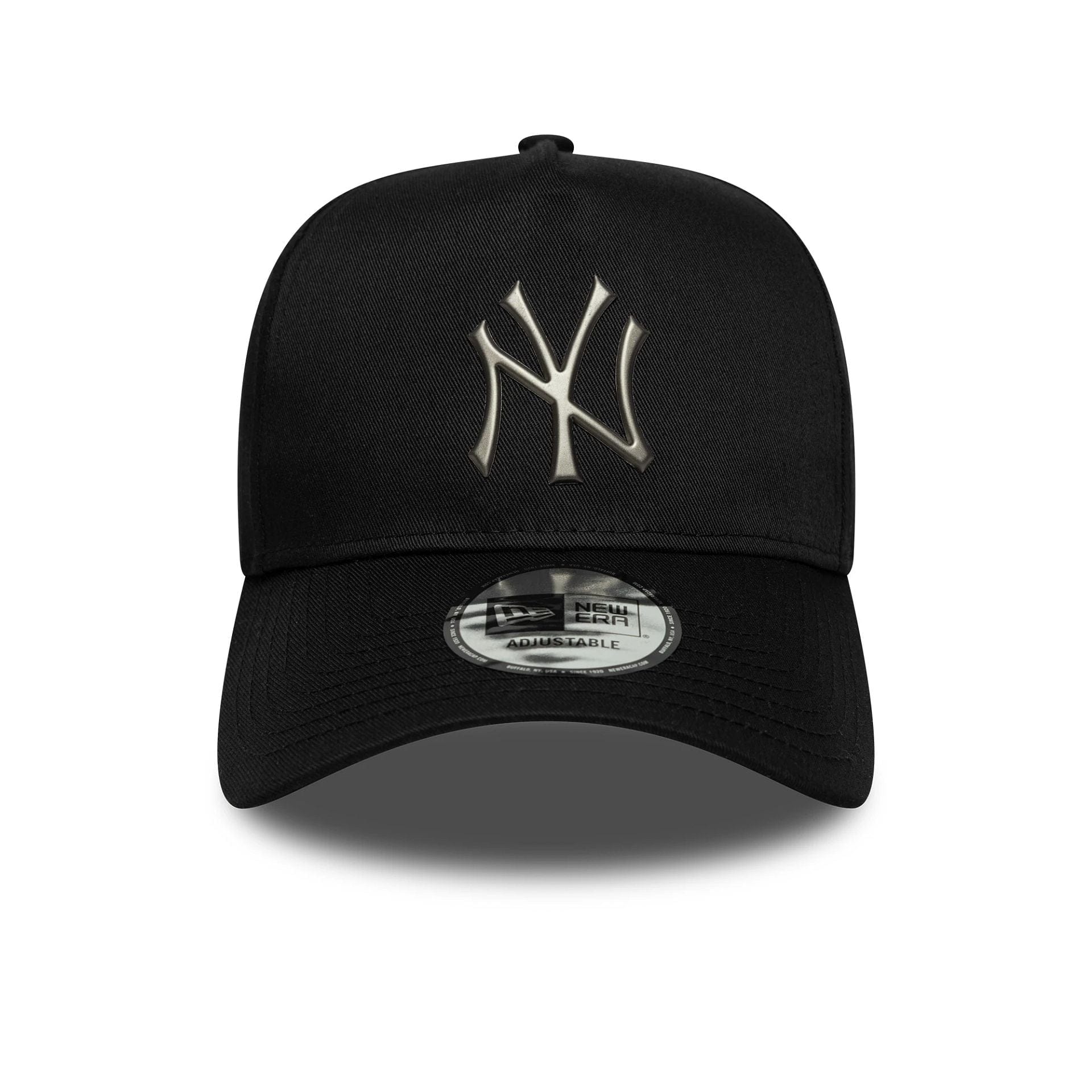 Pictured is this MLB Metallic New York Yankees 9FORTY E-Frame in black. 2