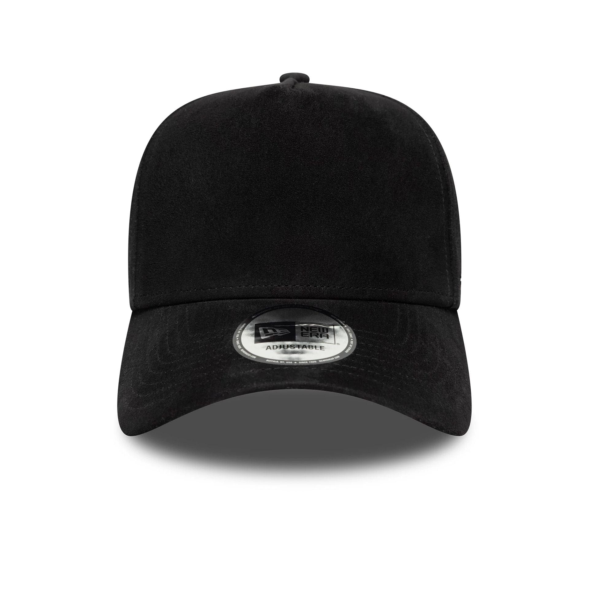 Pictured is this New Era Suede 9FORTY E-Frame in black. 2