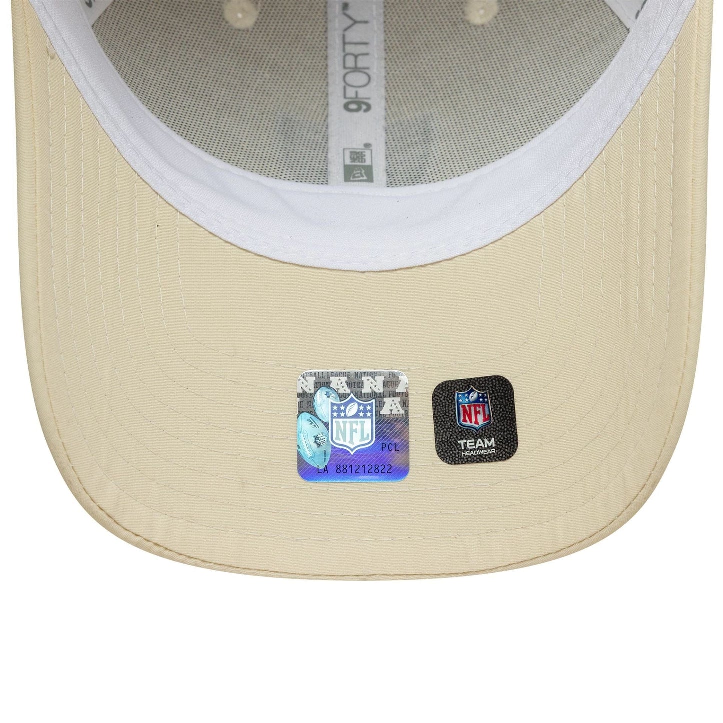 Pictured is this NFL Recycled Midi Las Vegas Raiders 9FORTY in Cream. 5