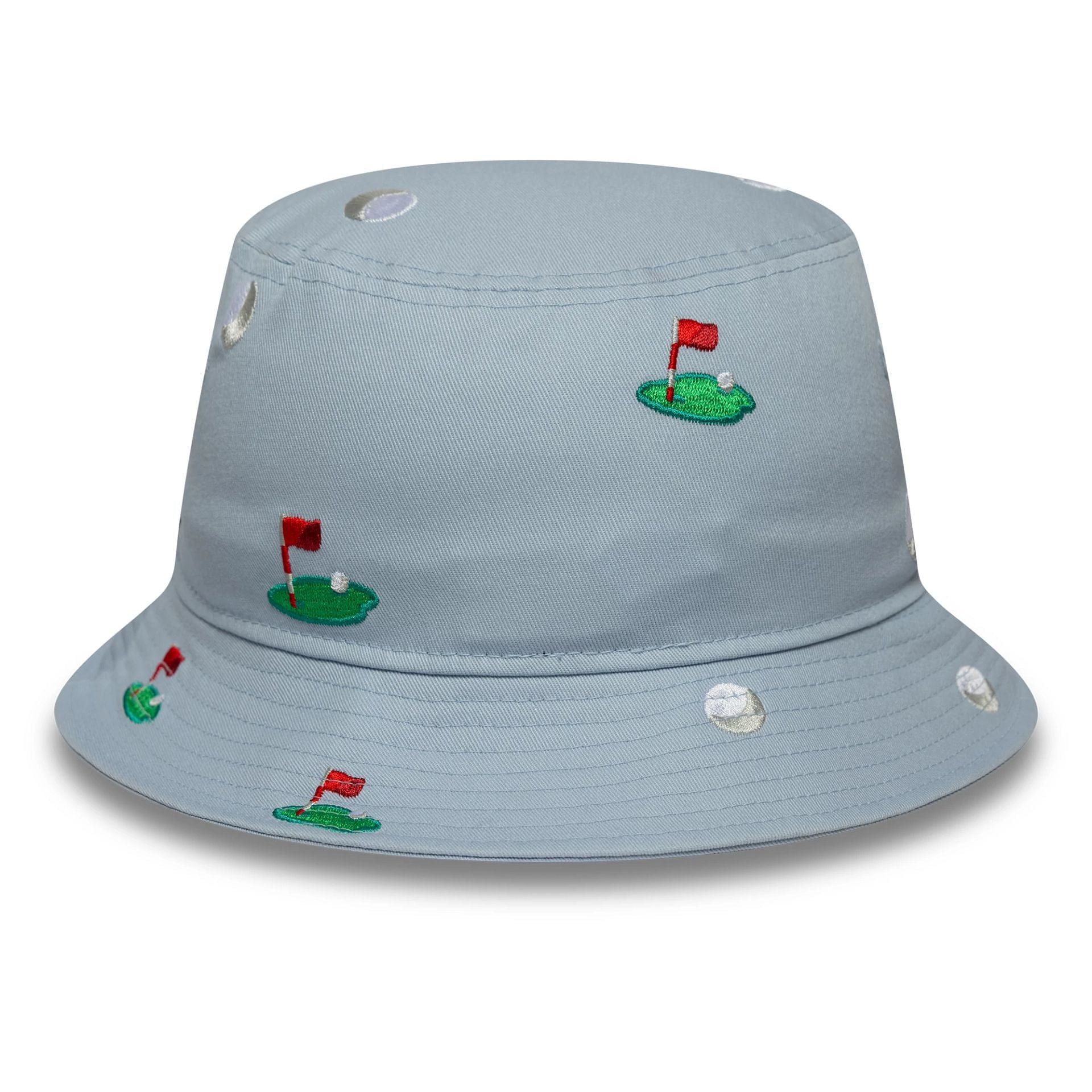 Pictured is this New Era All Over Print Bucket hat in pastel blue. 4