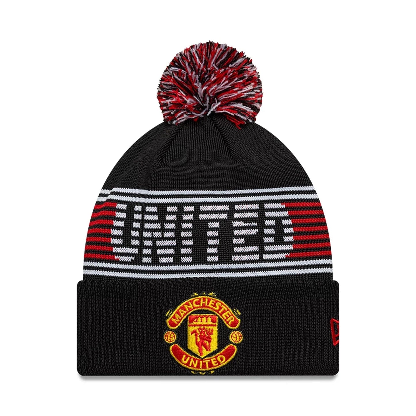 Pictured is this Manchester United FC Bobble Knit Beanie in black. 1
