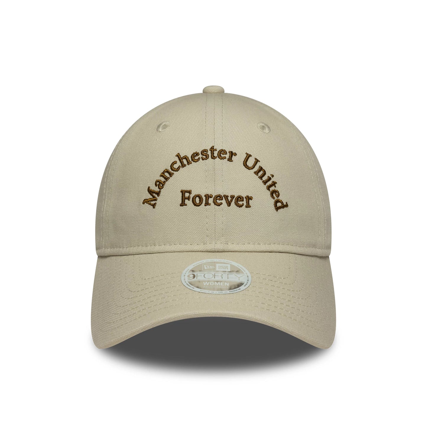 Pictured is this Womens Wordmark Manchester United FC 9FORTY in Cream. 2
