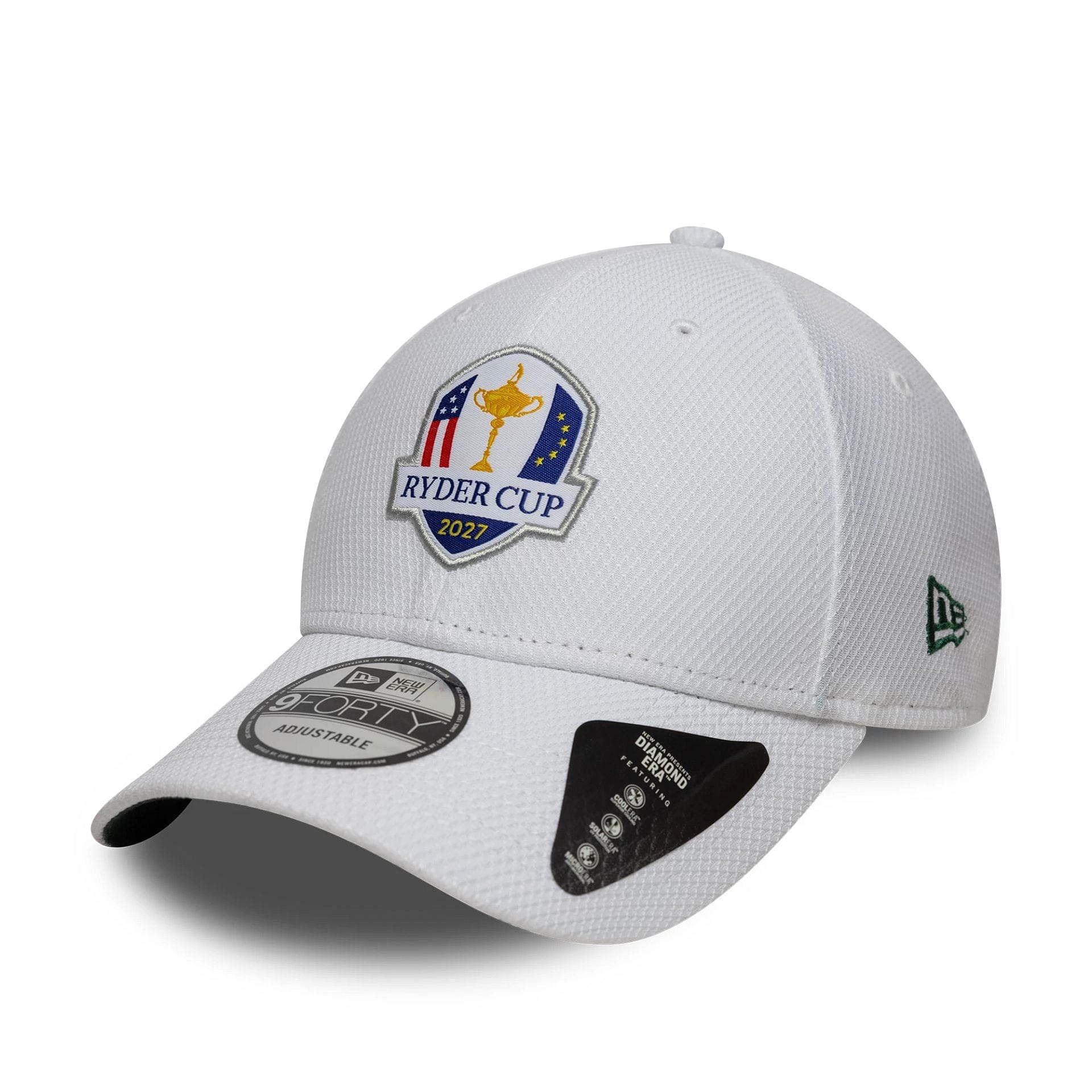 Pictured is this Diamond Era Ryder Cup Europe 2027 9FORTY cap in white. 3