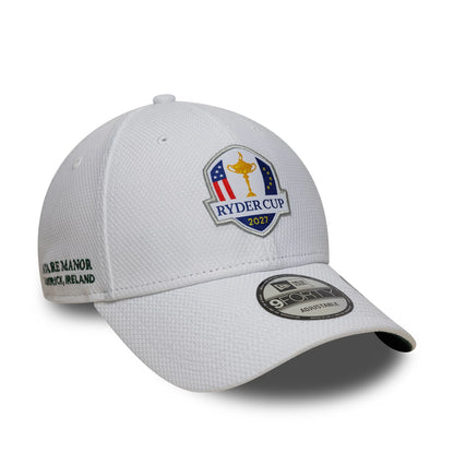 Pictured is this Diamond Era Ryder Cup Europe 2027 9FORTY cap in white. 1