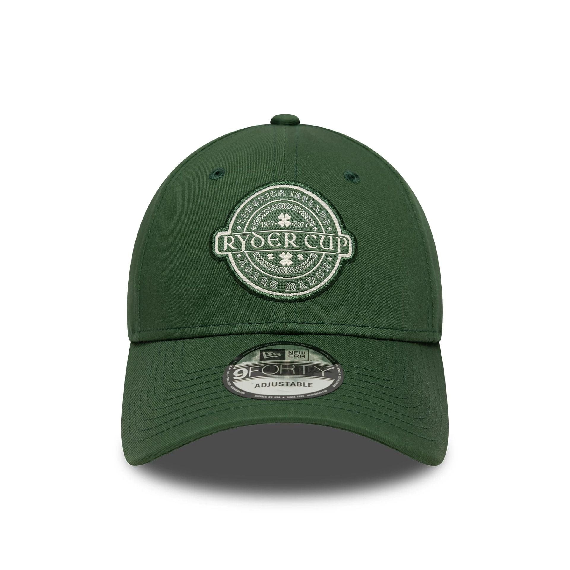 Pictured is this Patch Ryder Cup Europe 2027 9FORTY cap in dark green. 2