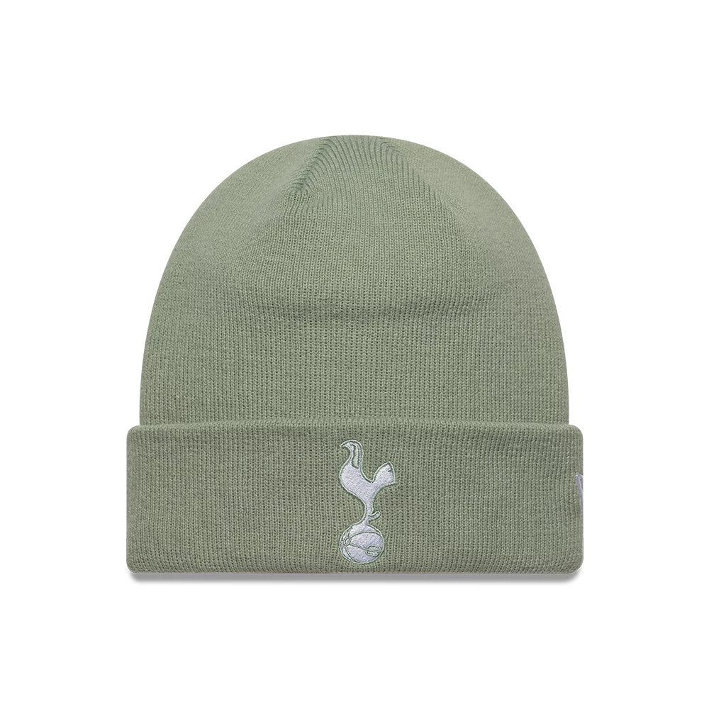 Pictured is this Tottenham Hotspur FC Cuff Knit Beanie hat in pastel green. 1