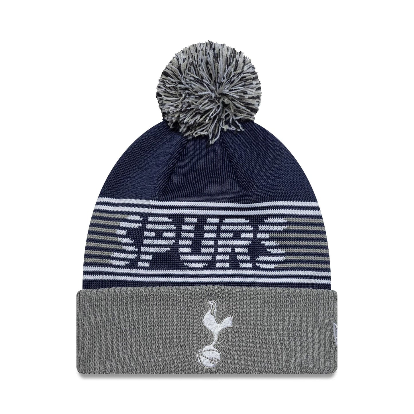Pictured is this Tottenham Hotspur FC Bobble Knit Beanie in navy. 1