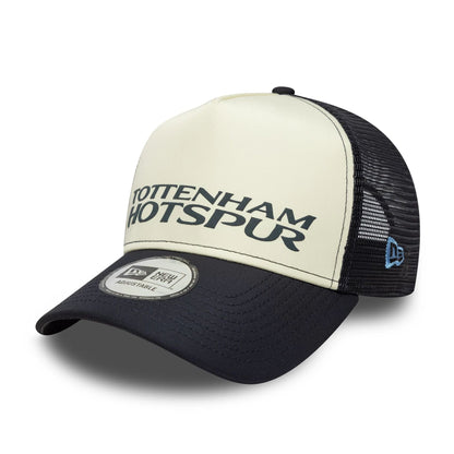 Pictured is this Puff Wordmark Tottenham Hotspur FC 9FORTY A-Frame Trucker in navy. 1