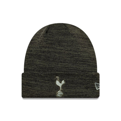 Pictured is this Tottenham Hotspur FC Marl Cuff Knit Beanie hat in dark green. 1