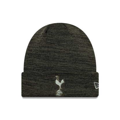 Pictured is this Tottenham Hotspur FC Marl Cuff Knit Beanie hat in dark green. 1