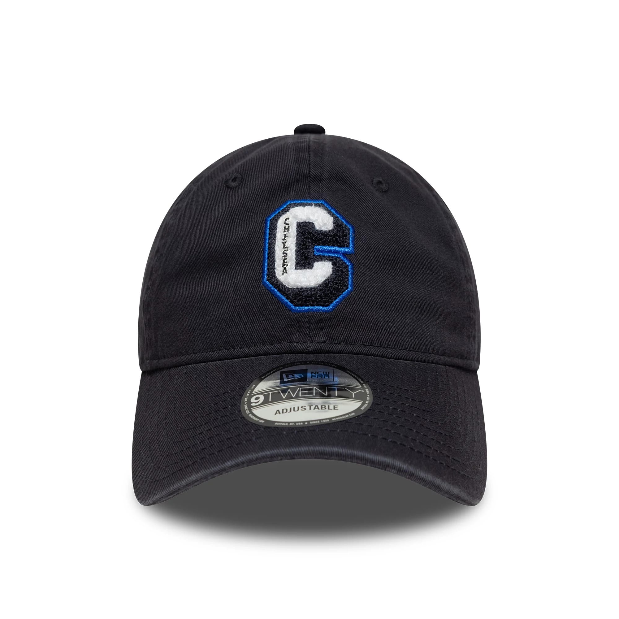 Pictured is this Chelsea FC Lion Crest Boucle 9TWENTY in navy. 2
