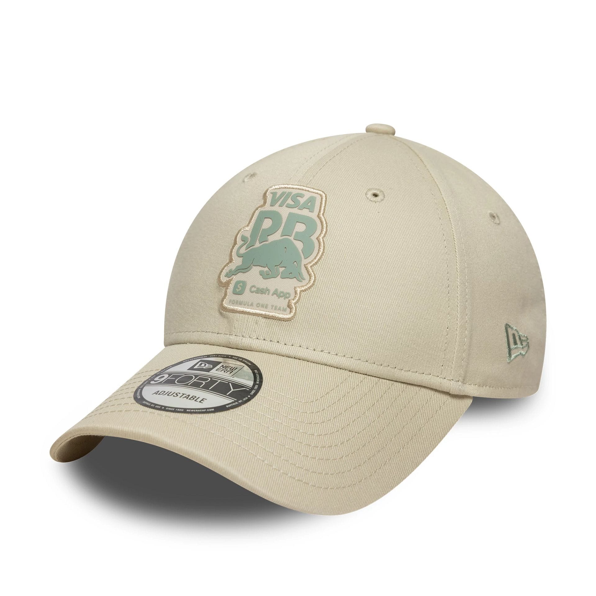 Pictured is this Visa Cash App Racing Bulls 9FORTY in Cream. 1