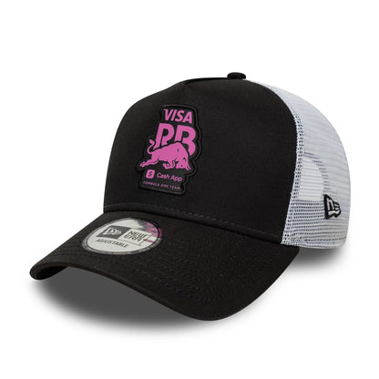 Pictured is this Visa Cash App Racing Bulls 9FORTY E-Frame Trucker in black. 1