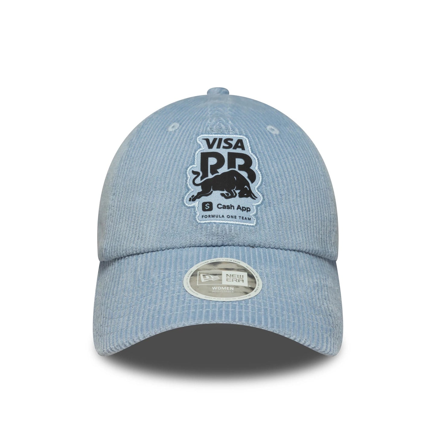 Pictured is this Womens Visa Cash App Racing Bulls Pony Tail in pastel blue. 3