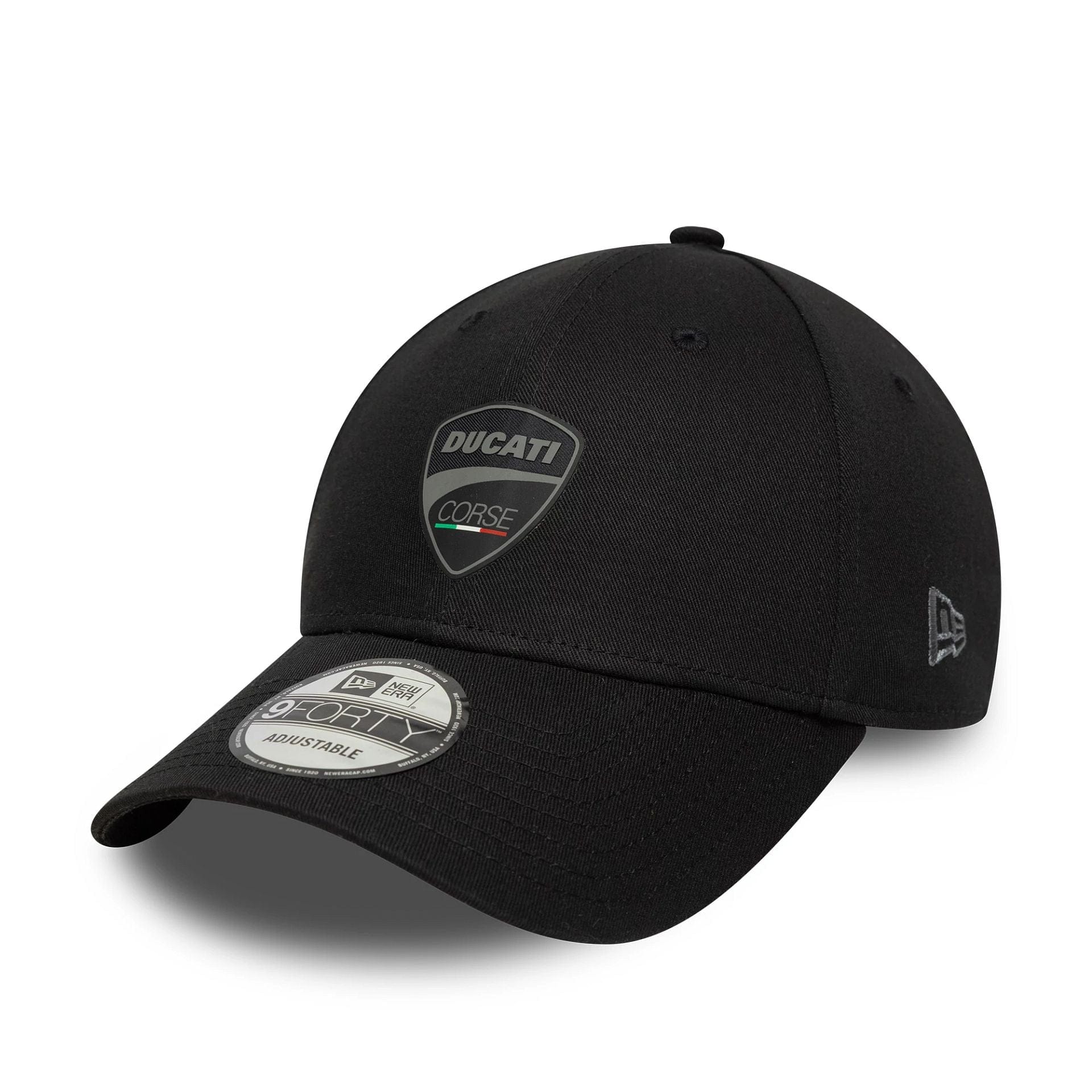 Pictured is this Ducati Corse Logo 9FORTY in black. 1