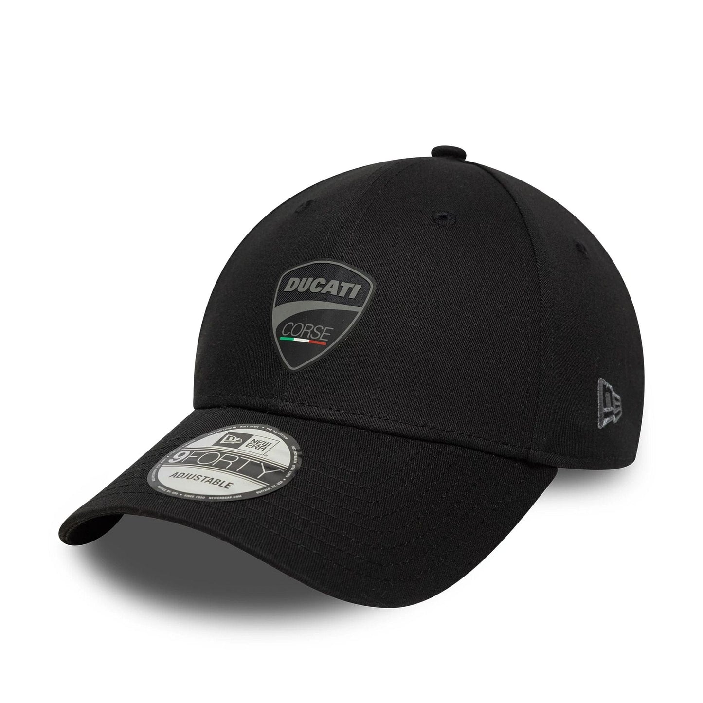 Pictured is this Ducati Corse Logo 9FORTY in black. 1