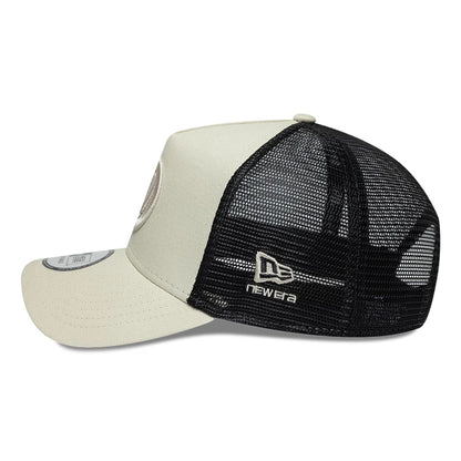 Pictured is this TGR Haas F1 9FORTY A-Frame Trucker in Cream. 7