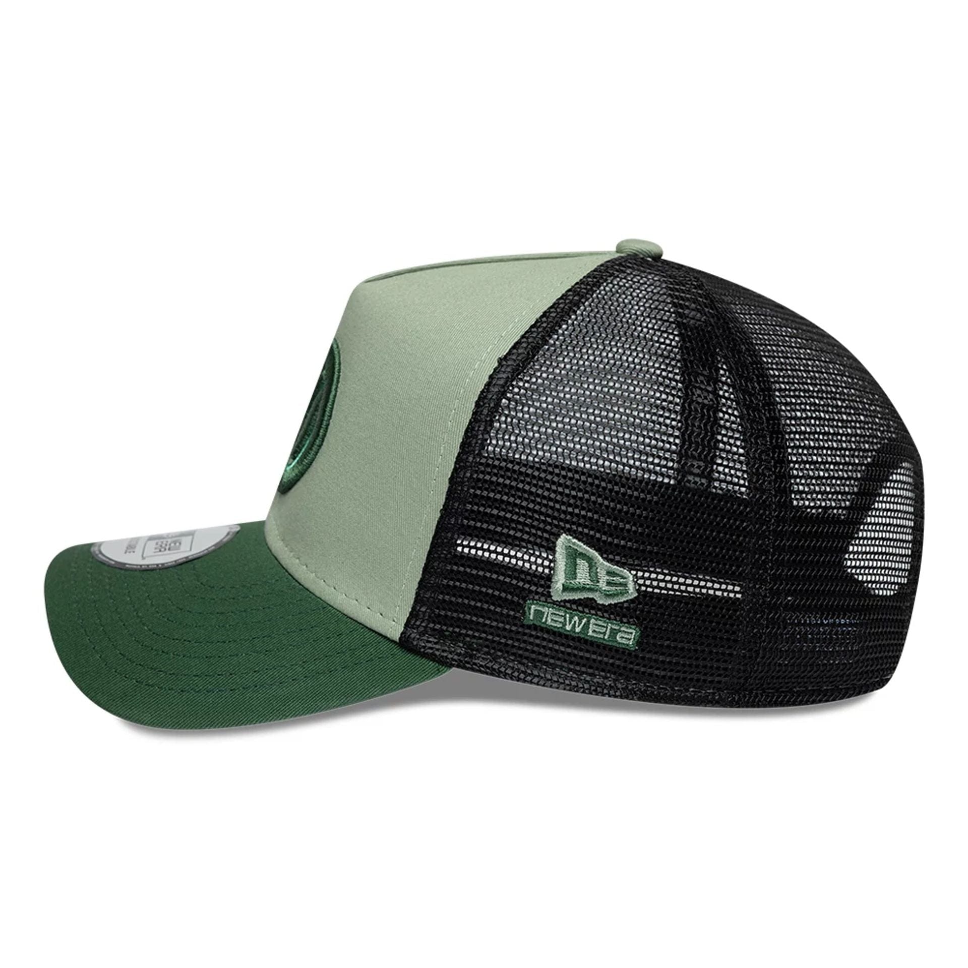 Pictured is this TGR Haas F1 9FORTY A-Frame Trucker in dark green. 7