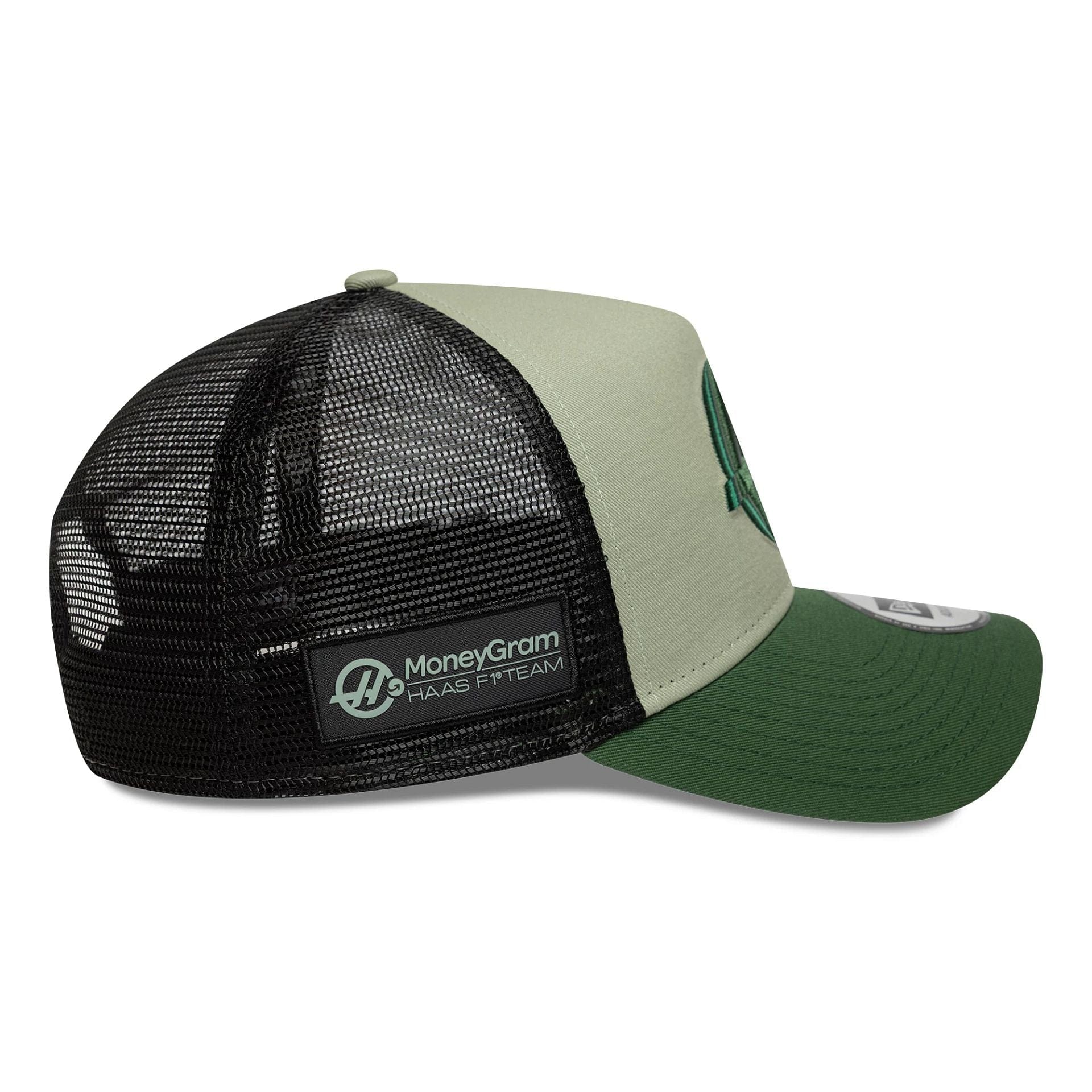 Pictured is this MoneyGram Haas F1 9FORTY A-Frame Trucker in dark green. 6
