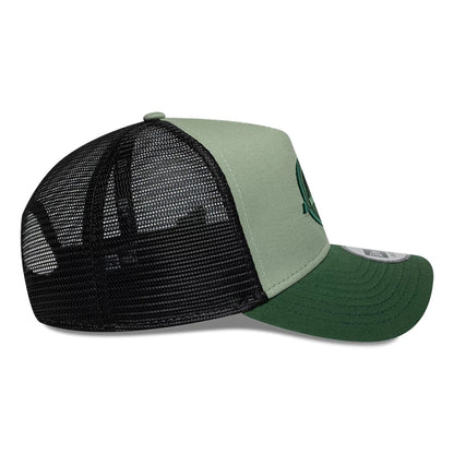 Pictured is this TGR Haas F1 9FORTY A-Frame Trucker in dark green. 6