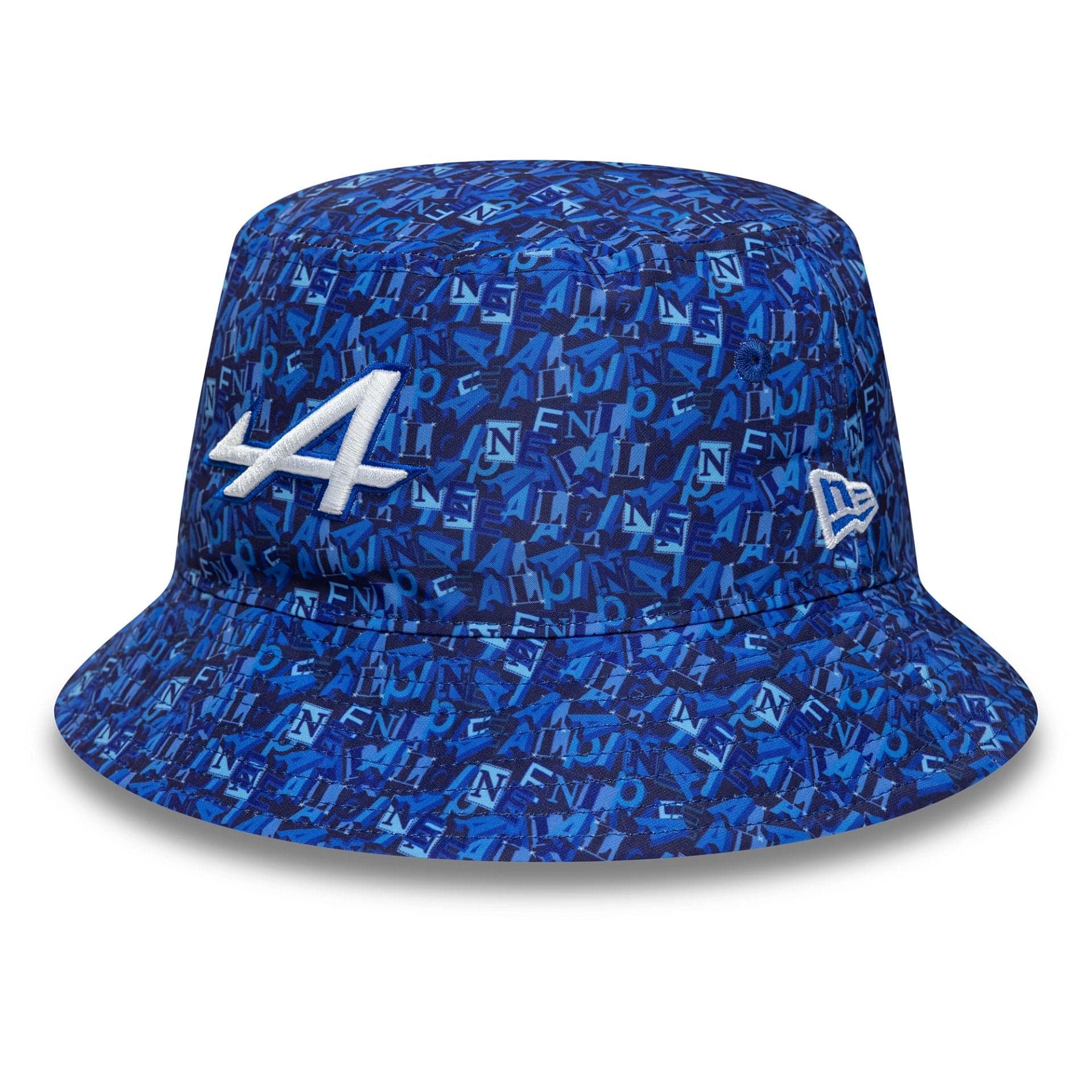 Pictured is this All Over Print Alpine Racing Bucket in navy. 1