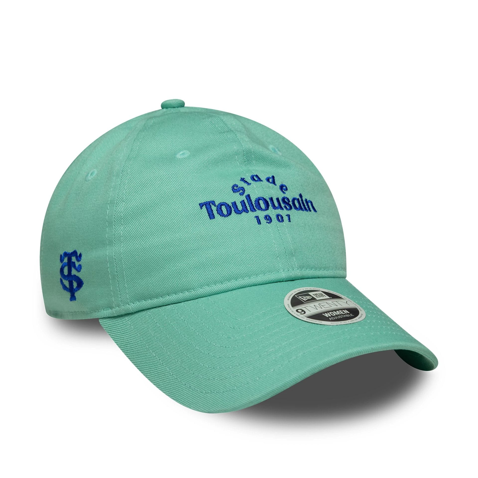 Pictured is this Womens Wordmark Stade Toulousain 9TWENTY in pastel green. 1