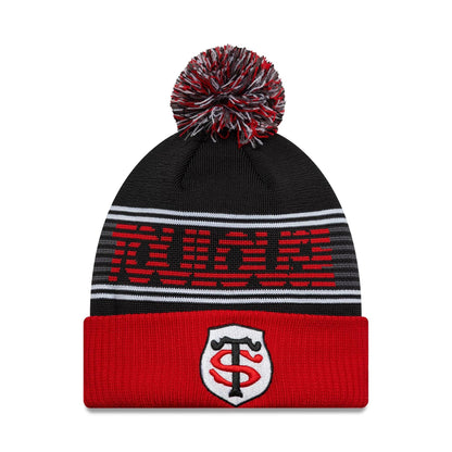 Pictured is this Stade Toulousain Bobble Knit Beanie in black. 1