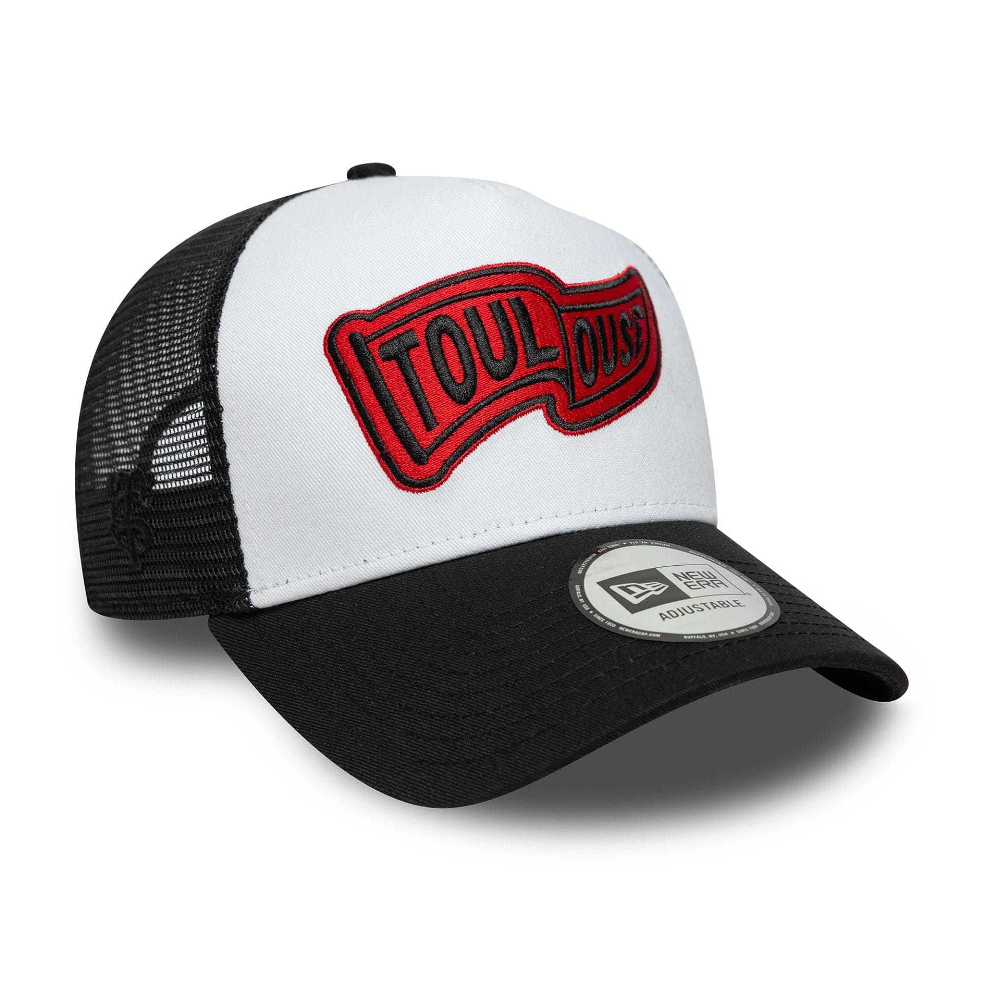 Pictured is this Flag Stade Toulousain 9FORTY E-Frame Trucker in white. 3