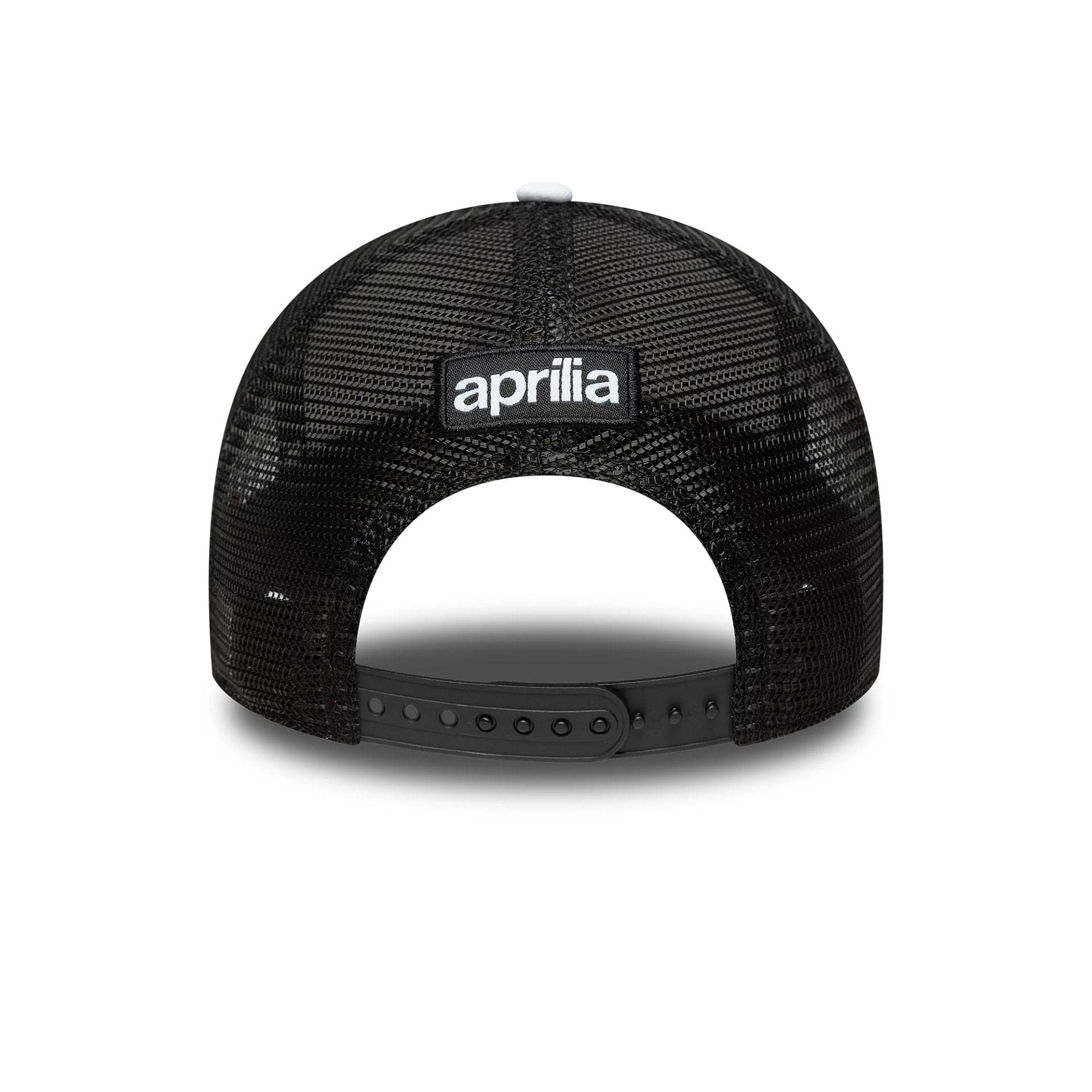 Pictured is this Aprilia Logo 9FORTY E-Frame Trucker in black. 4