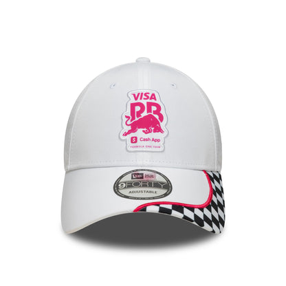Pictured is this Checkerboard Visa Cash App Racing Bulls 9FORTY in white. 2