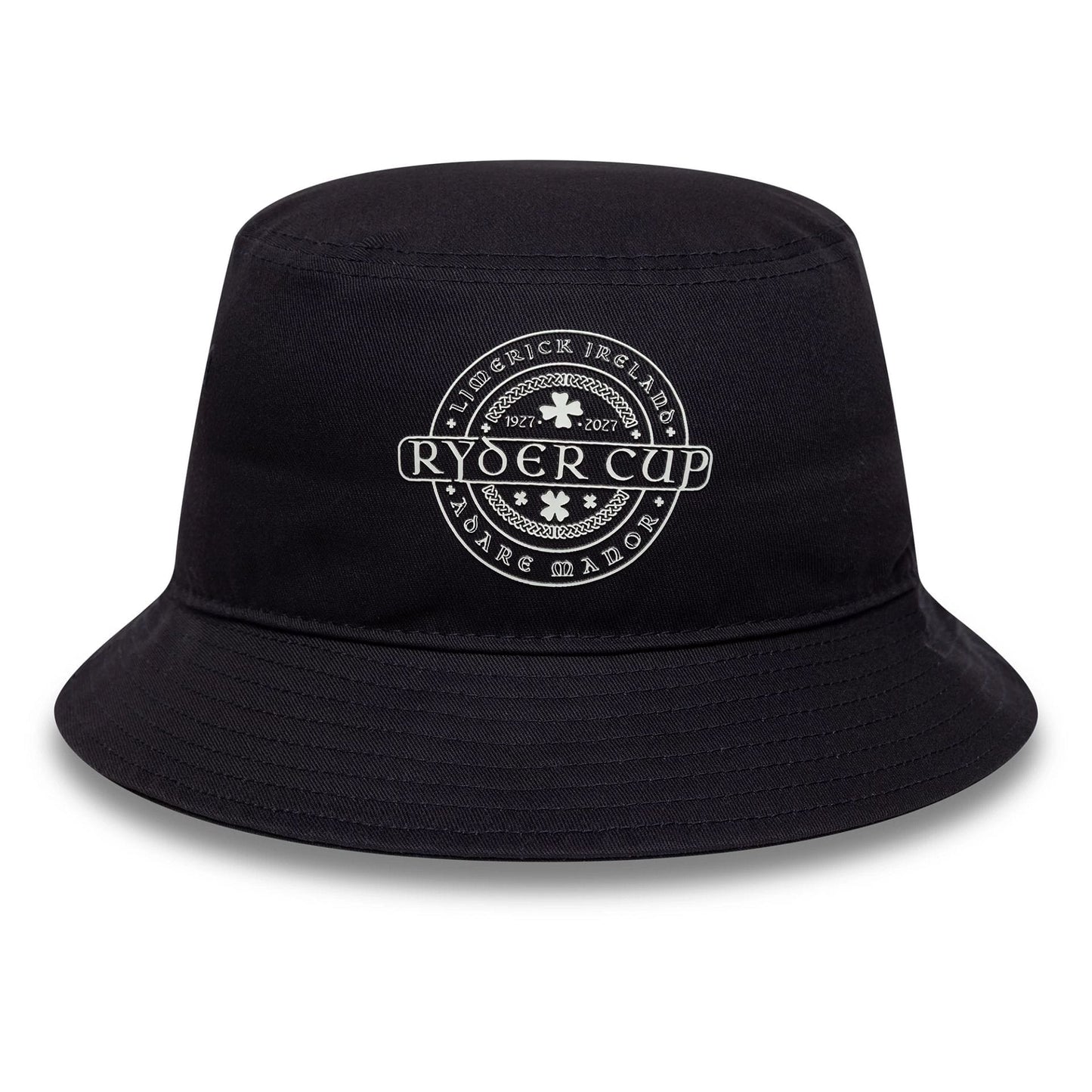 Pictured is this HD Print Ryder Cup Europe 2027 Bucket hat in navy. 2