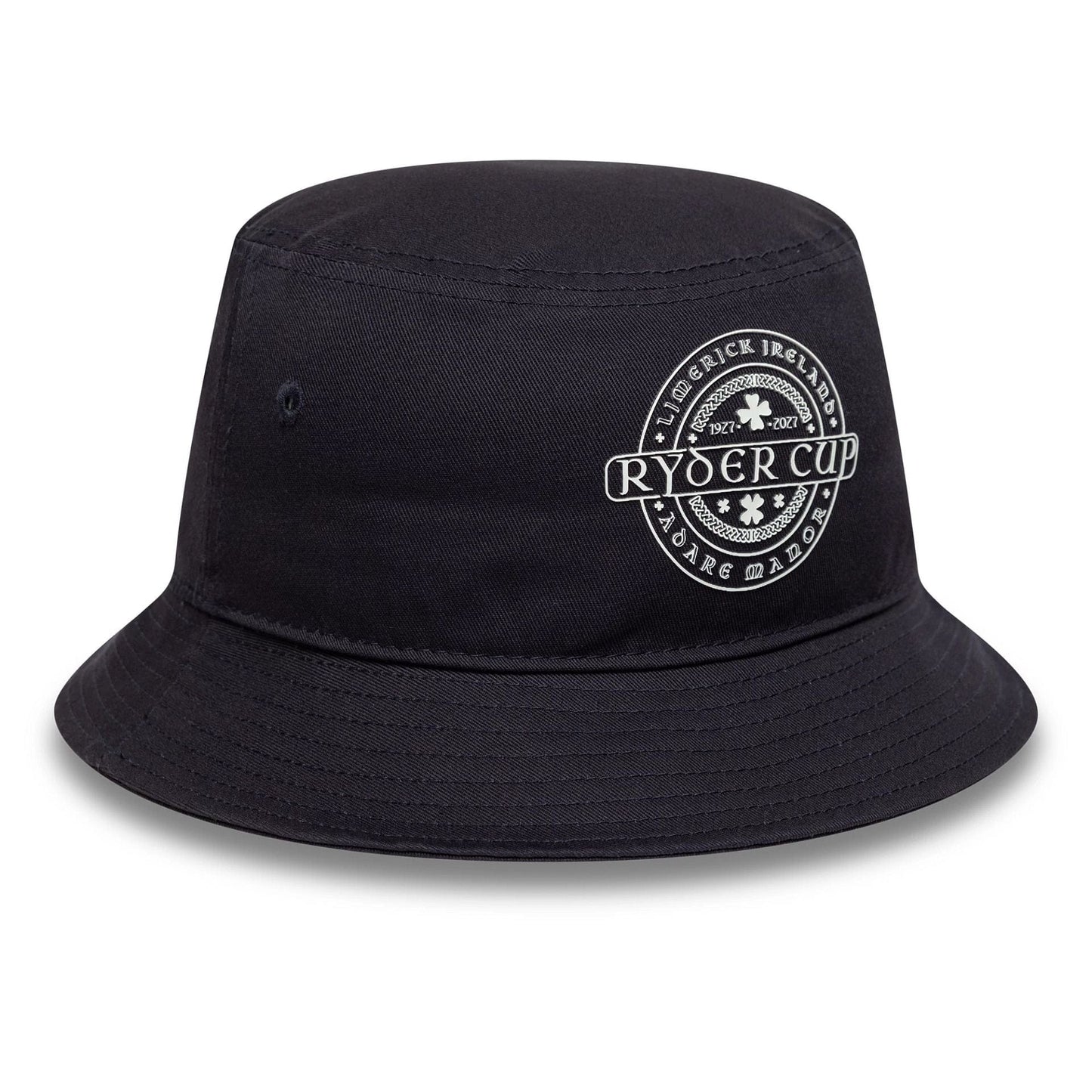 Pictured is this HD Print Ryder Cup Europe 2027 Bucket hat in navy. 3