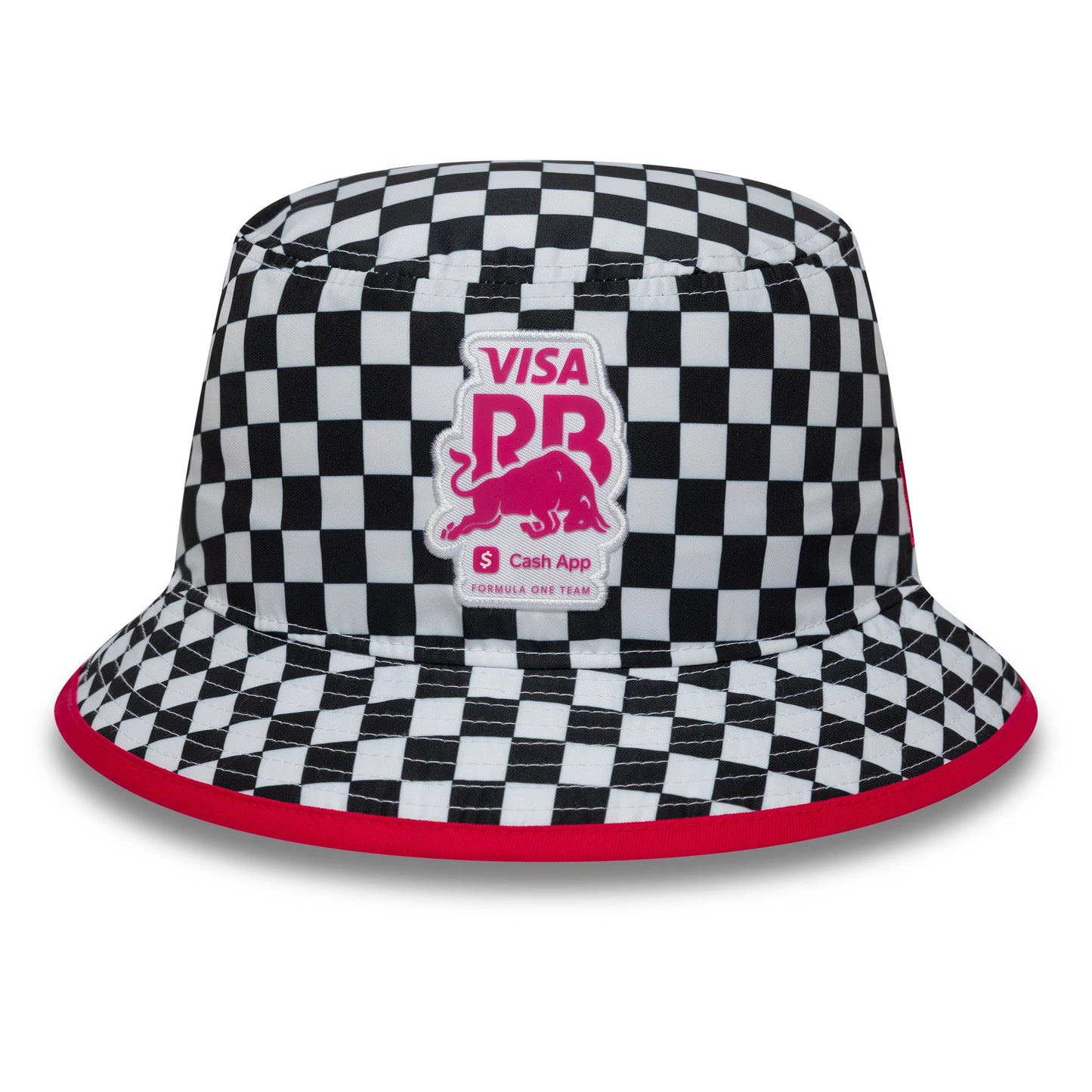Pictured is this Checkerboard Visa Cash App Racing Bulls Bucket in white. 2