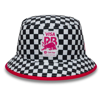 Pictured is this Checkerboard Visa Cash App Racing Bulls Bucket in white. 2