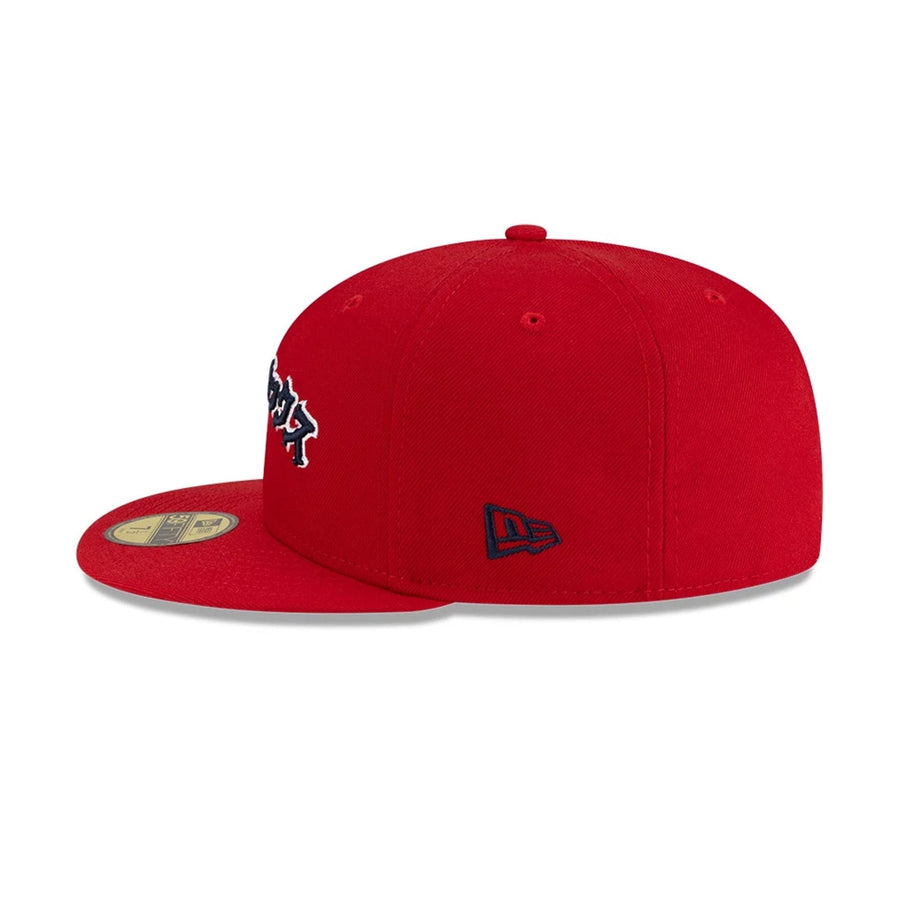 This is a Boston Red Sox Hyperfly x MLB Red 59FIFTY Fitted Cap 6