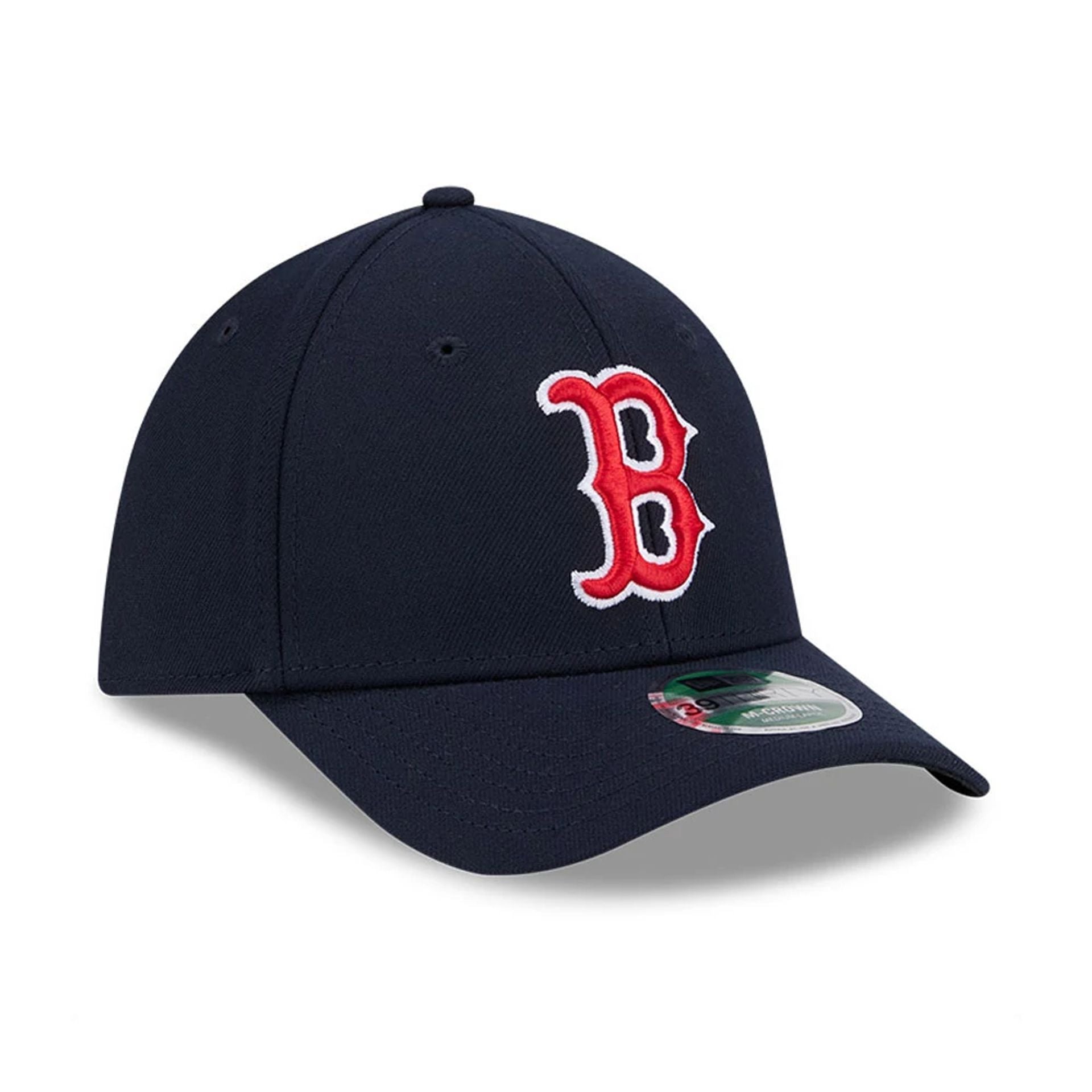 Pictured is this MLB Player Replica Boston Red Sox 39THIRTY M-Crown Stretch Fit cap in navy. 3